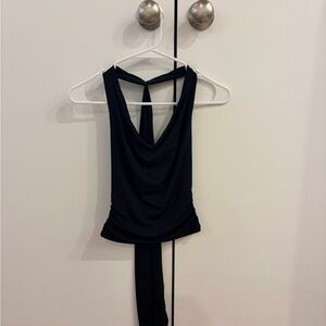 Abercrombie black cowl neck halter top